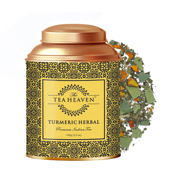The Tea Heaven | Diwali Gift - Green Tea (Turmeric Herbal Golden, 100 gms Pack)