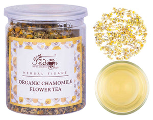 The Indian Chai - Organic Chamomile Tea (1.75oz/ 50 Gm) | Certified Organic - Detox Tea - Calming Tisane - Herbal Tea - Caffeine Free - Whole Flowers |