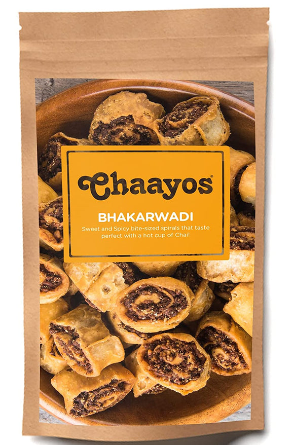 Chaayos Bhakarwadi (450g Pack) | Chai Time Snack | Ready to Eat Bhakarwadi Snacks | Mini Bhakarwadi | Indian Namkeen Nashta | Authentic Regional Preparation | Traditional Indian Snacks | Party Snacks