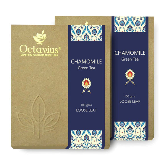 Octavius Chamomile Green loose leaf tea-100 Gms ( Pack of 2 )