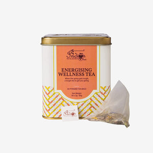The Indian Chai – Energising Wellness Tea 30 Pyramid Tea Bags with Yerba Mate, Ashwagandha, Ginkgo Biloba, Panax Ginseng, Nettle etc. for Energy, Focus, Digestion and Weight Loss, Herbal Tea