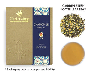 Octavius Chamomile Green Loose Leaf Tea, Naturally Soothing and Calming, 100 Gms (50 Cups)