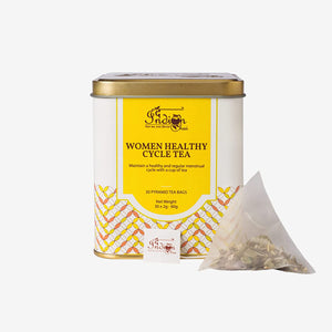 The Indian Chai – Women Healthy Cycle Tea 30 Pyramid Tea Bags with Raspberry Leaf, Dandelion Leaf, Dandelion Root, Chamomile Flower etc, for Irregular Periods and Cramps, Herbal Tea