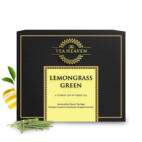 The Tea Heaven | Diwali Gift - Lemongrass Green Tea-Helps in Digestion- 100 % Natural Ingredients- 17 Tea Bags(16+1 Tea Bags)