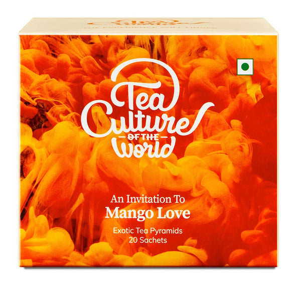 Tea Culture of The World Mango Love Tea | Fruit Tea Bags | Premium First Quality Green Teabags | Green Tea Leaves Orange color Tea Bag | Mango Teabags , 20 Count