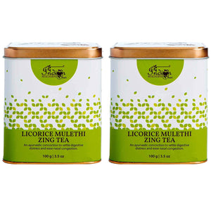The Indian Chai - Licorice Mulethi Zing Tea 200g with Spearmint for Immunity, Sore Throat and Stress