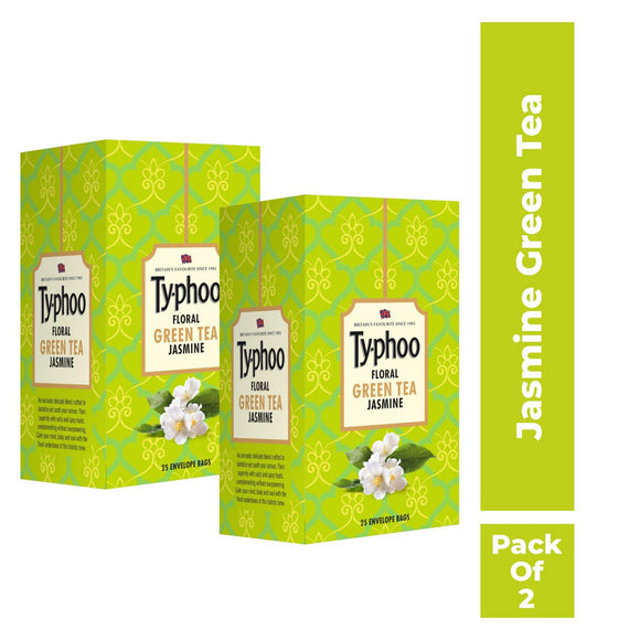 Typhoo Green Jasmine Tea, 25 Tea Bags (Pack of 2)