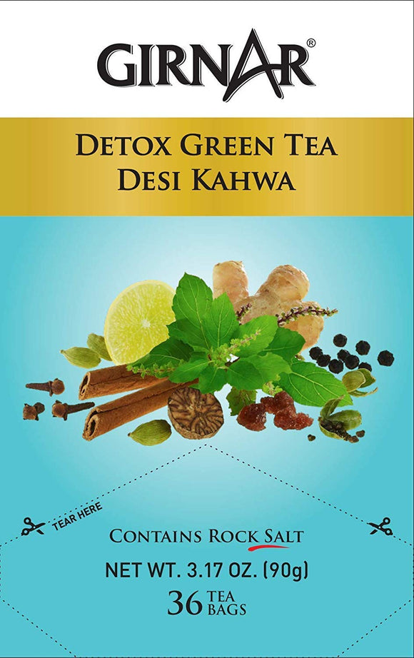 Girnar Green Tea, Desi Kahwa, 36 Tea Bags (36 Tea Bag (Pack of 5))