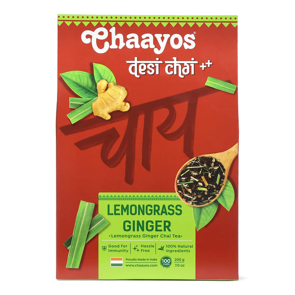 Chaayos Lemongrass Ginger Tea - Premium Chai Patti for Cough & Cold Remedy (1kg)