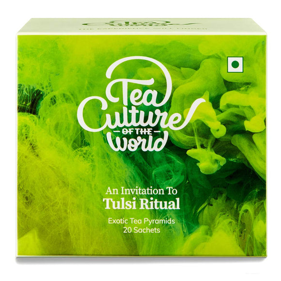 Tea Culture of The World Holy Basil Tea - Tulsi Teabags | Premium First Quality Herbal Teabags | Tulsi Tea Leaves | Tea Green First Flush, 20 Count