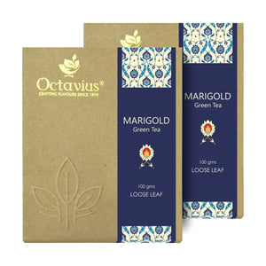 Octavius Marigold and Lemongrass Loose Leaf Green Tea - 100 Gms ( Pack Of 2 )
