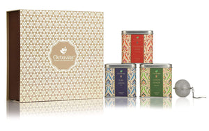 Octavius Heritage of India Tea Collection|Classic Antioxidant Burst|Festive Gift Box|3 Exotic Loose Leaf Green Tea Blends - Cinnamon Anise, Pure Green & Lemon Ginger (75 Gm Each)|With Infuser