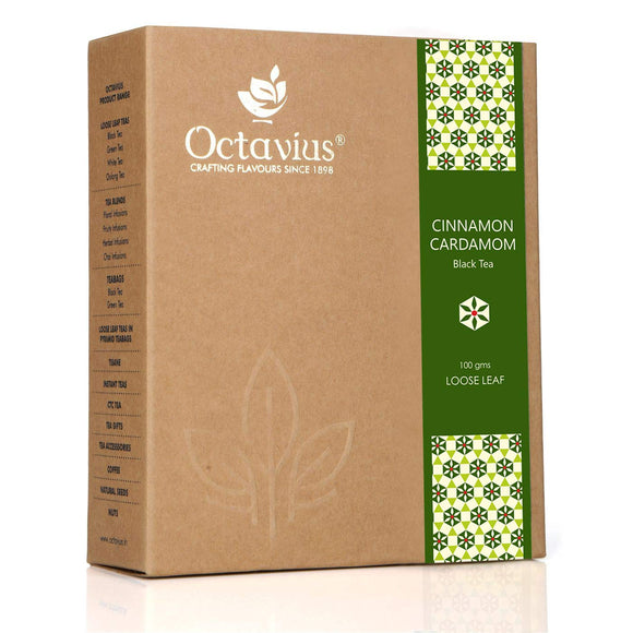Octavius Cinnamon & Cardamom Loose Leaf Black Tea - 100 Gms