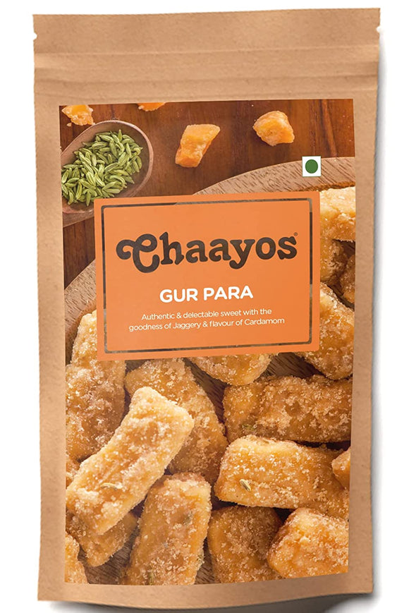 Chaayos Gur Para (150g Pack) | Chai Time Snack | Ready to Eat Gur Para Snacks | Mini Gur Para | Indian Namkeen Nashta | Authentic Regional Preparation | Traditional Indian Snacks | Party Snacks