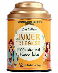 Sancha Tea Boutique Inner Cleanse Herbal Tea, Caffeine Free, (Pack of 25) 100% Biodegradable Tea Bags, 3 Tulsi Leaf Blend…