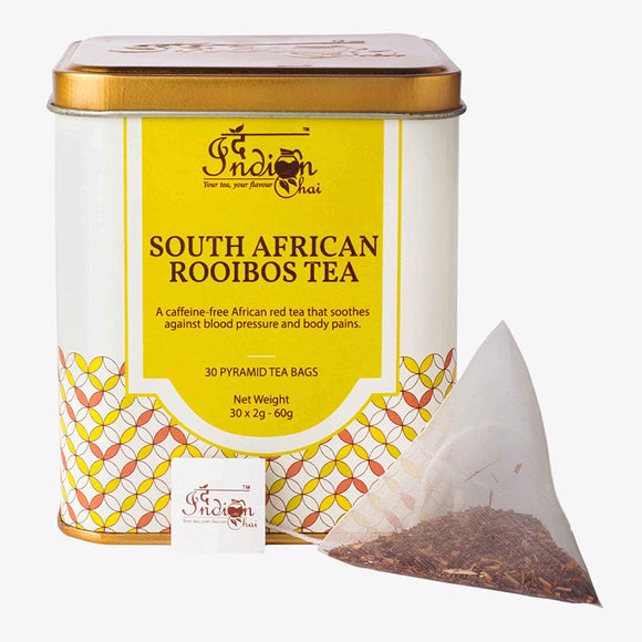 The Indian Chai - South African Rooibos Tea 30 Pyramid Tea Bags | Caffeine Free - For Healthy Sleep and Weight Loss