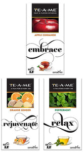 TE-A-ME Apple CinnamonInfusion,25 Tea Bags(2 Flavored Bags Free)-Orange Ginger Herbal Infusion Tea, Pack of 25 Tea Bags (2 Flavored Bags Free) - Peppermint Infusion, 25 Tea Bags (3 Flavored Bags Free)