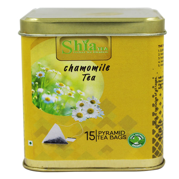 Shia Chamomile Tea | Herbal Tea | Genuine Organic Flavour | pyramid Tea bags (Chamomile tea bags)