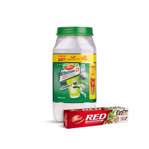 Dabur Glucose -D Energy Boost With Vitamin D - 1 Kg With Dabur Red Paste 200g Free