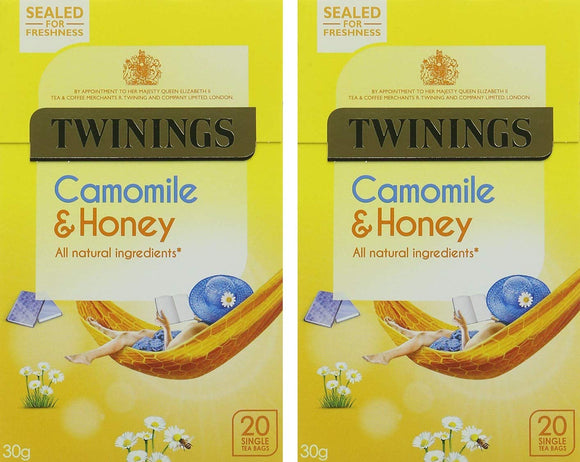 Twinings Camomile and Honey Tea, 20 Tea Bags, 30g (Pack of 2)