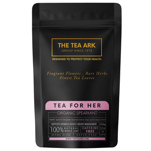 The Tea Ark Organic Spearmint Tea for PCOS PCOD, Herbal Tea for Women with (Shatavari & Fennel) Caffeine Free, Hormonal Balance, Reduce Unwanted Hair, Clear Acne (50 Cups),100 Grams (Pouch)