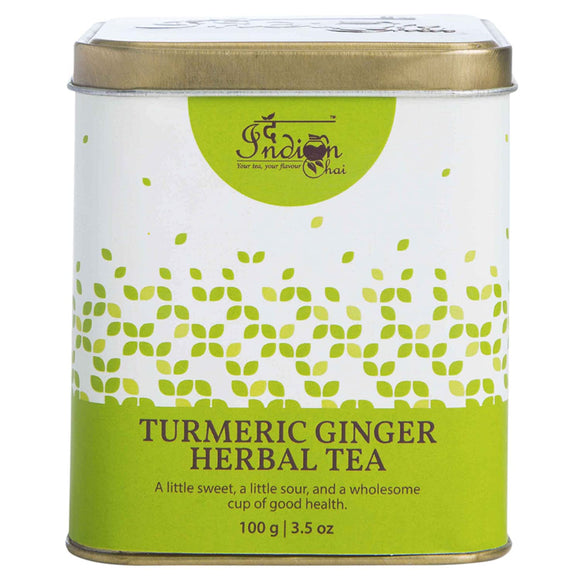 The Indian Chai – Turmeric Ginger Herbal Tea 100g with Lemongrass, Licorice, Orange Peel, Lemon Peel etc for Immunity, Digestion and Weight Loss