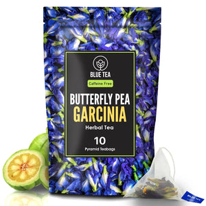 BLUE TEA - Butterfly Pea Garcinia Herbal Tea - 10 Premium Tea Bags || WEIGHT MANAGEMENT TEA || Premium Zipper pack