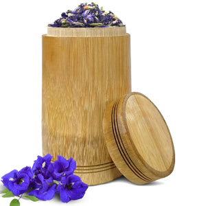BLUE TEA - Butterfly Pea Flower -Tea Gift - BAMBOO CANISTER | Handmade Gift - Non Toxic - GMO Free