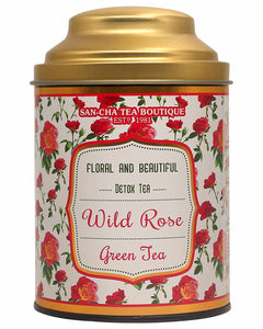 Sancha Tea Boutique Wild Rose Green Tea, Rose Tea (100+Cups), Real Rose Petals Blend, 100% Rainforest Alliance Certified, Green Tea Immunity