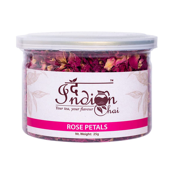 The Indian Chai - Rose Tea, Gulab Patti, Full of Vitamins, Relieves Stress & Anxiety, Herbal Tea, Rose Petals 25g