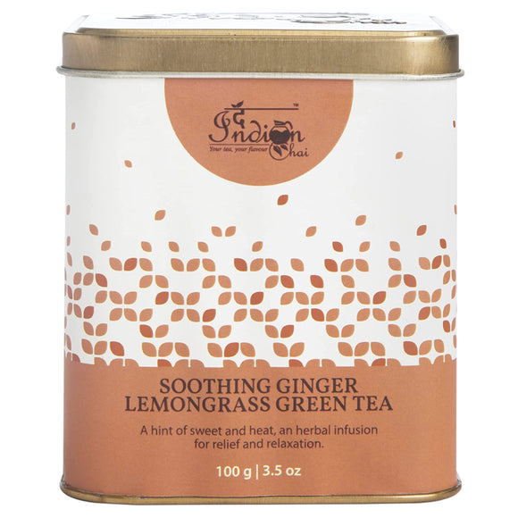 The Indian Chai - Soothing Ginger Lemongrass Green Tea for Immunity & Digestion 100g