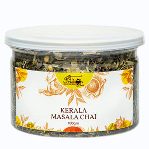 The Indian Chai - Kerala Masala Chai 100g with Cardamom, Ginger, Black Pepper, Nutmeg, Cinnamon, Peppermint Leaves, Lemongrass and Coriander Seed blended with Black Tea
