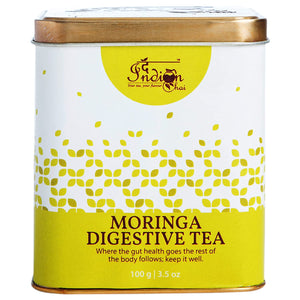 The Indian Chai - Moringa Digestive Tea 100g with Cumin, Coriander, Peppermint etc for Digestion and Weight Loss