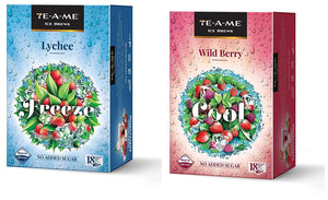 TE-A-ME Ice Brews Cold Brew Ice Infusion, Wild Berry, 18 Pyramid Infusion Bags - Ice Brews Cold Brew Ice Infusion, Lychee, 18 Pyramid Infusion Bags