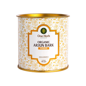 One Herb - Organic Arjun Bark Powder 100g, Superherb for Heart, Strengthens Heart Muscles, Controls Chest Congestions, Terminalia Arjuna, Herbal Tea
