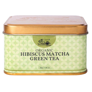 The Indian Chai - Organic Hibiscus Matcha Green Tea Powder 30g, Premium Second Harvest Culinary Grade, Helps reduce Blood Sugar Levels and Promotes Weight Loss