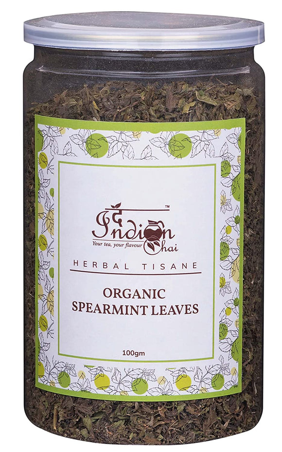 The Indian Chai - Organic Spearmint Tea Leaves 100g, Herbal Tea, Caffeine Free