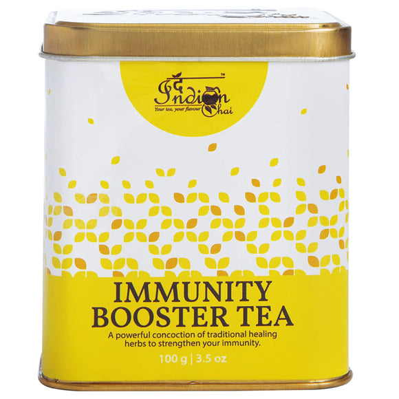 The Indian Chai - Immunity Booster Tea 100g with Giloy, Ashwagandha, Brahmi, Orange Peel, Basil etc for Best Defense to Cold, Cough & Stress, Strengthens Immune System, Great for Families.