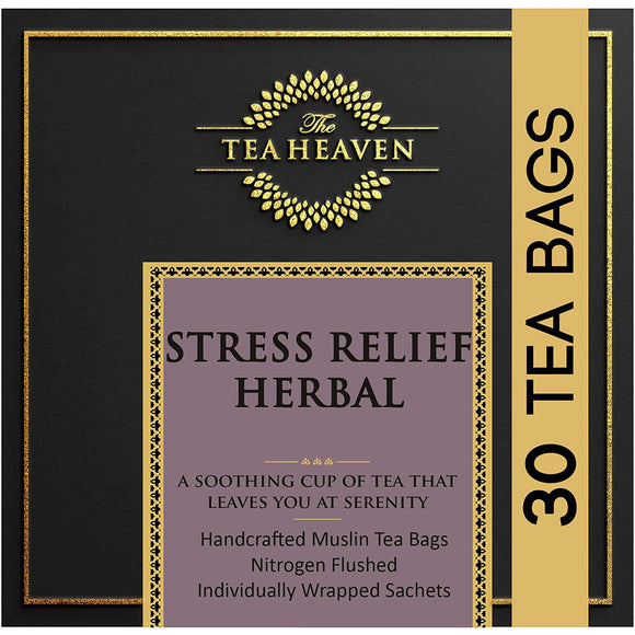 The Tea Heaven | Diwali Gift - Stress Relief Lavender Herbal Tea-30 Tea Bags-Promotes better Sleep- No caffeine