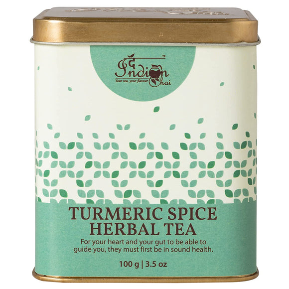 The Indian Chai – Turmeric Spice Herbal Tea 100g with Rooibos, Tulsi, Vanilla Beans and Indian Spices for Immunity, Digestion and Metabolism
