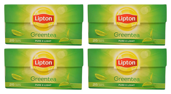 Lipton Green Tea - Pure and Light, 32.5 Grams, 25 Tea Bags (Pack of 4)