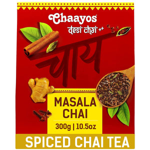 Chaayos Masala Tea - Premium Chai Patti with 100% Natural Spices - 300g [150 Cups] | Masala Chai Patti | Chai Masala | Assam Tea | Black Tea | Ginger Tea | Adrak Chai | Organic Tea Leaves | Tea Masala
