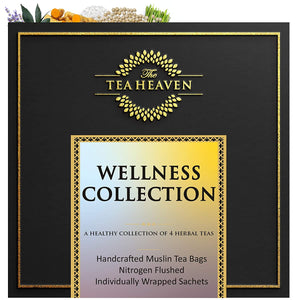 The Tea Heaven | Diwali Gift - Wellness Herbal Tea Collection -4 Types of Tea(Detox, Digestive, Stress Relief, Turmeric Tea)-Improves Overall Health of Body- 100 % Natural Ingredients- 20 Tea bags