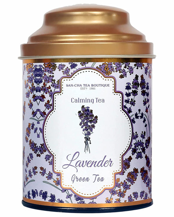 Sancha Tea Boutique Lavender Green Tea, All Natural, Lavender Tea (100+Cups), Real Lavender Petals Blend, 100% Rainforest Alliance Certified, Green Tea Immunity
