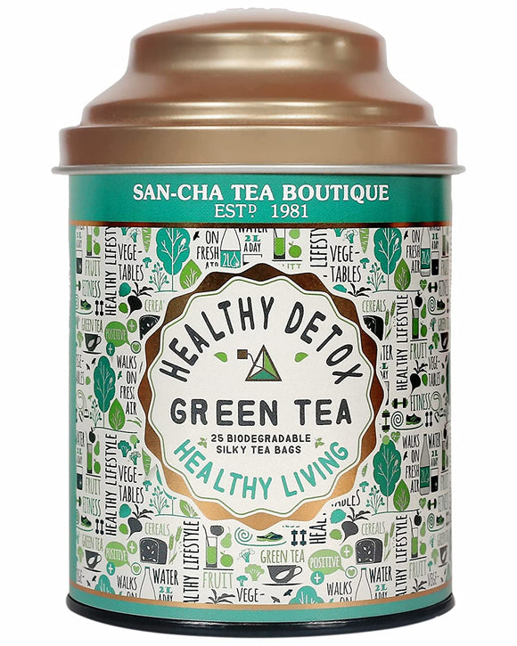 Sancha Tea Boutique, Green Tea, Detox Green Tea, Harvested at High Elevations, Pure Green Tea, Slimming Tea for Weight Loss, 25 Pyramid Tea Bags, High Immunity Tea