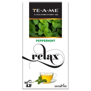 TE-A-ME Relax Peppermint Herbal Tea, 25 Tea Bags | 100% Natural Ingredients - Peppermint Leaves and Licorice Root | Refresh your Mood | 100% Caffeine Free | Herbal Infusion Tea