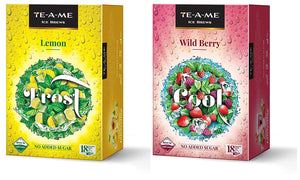 TE-A-ME Ice Brews Cold Brew Ice Infusion, Wild Berry, 18 Pyramid Infusion Bags - Ice Brews Cold Brew Ice Tea, Lemon, 18 Pyramid Tea Bags