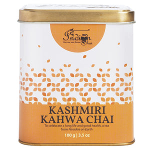 The Indian Chai - Kashmiri Kahwa Chai 100g with Darjeeling Green Tea, Almond, Cardamom, Clove, Cinnamon, Ginger, Rose Petal & Saffron for Digestion and Metabolism, Supports Weight Loss