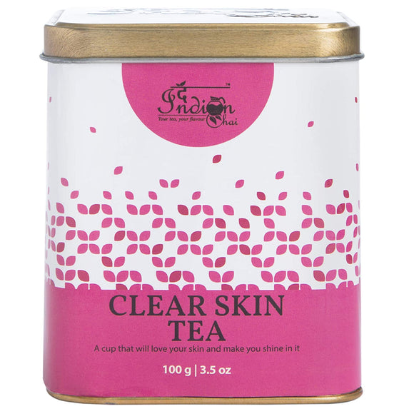 The Indian Chai - Clear Skin Tea 100g with Rose, Chamomile, Lavender Sage for Skin Glow, Natural Beauty Enhancer Herbal Tea