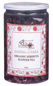The Indian Chai - Organic Hibiscus Flower Herbal Tea 100g for Cholesterol and Diabetic